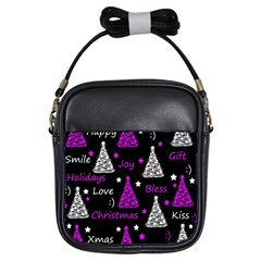 New Year Pattern - Purple Girls Sling Bags by Valentinaart