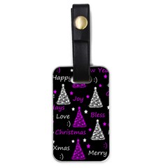 New Year Pattern - Purple Luggage Tags (one Side)  by Valentinaart