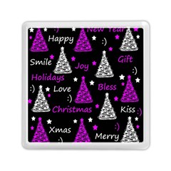 New Year Pattern - Purple Memory Card Reader (square)  by Valentinaart