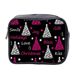 New Year Pattern - Magenta Mini Toiletries Bag 2-side by Valentinaart