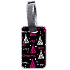 New Year Pattern - Magenta Luggage Tags (two Sides) by Valentinaart