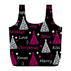 New Year Pattern - Magenta Full Print Recycle Bags (l)  by Valentinaart