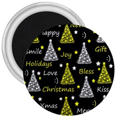 New Year Pattern - Yellow 3  Magnets by Valentinaart