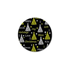 New Year Pattern - Yellow Golf Ball Marker by Valentinaart