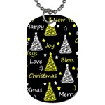 New Year pattern - yellow Dog Tag (Two Sides) Back