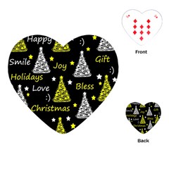 New Year Pattern - Yellow Playing Cards (heart)  by Valentinaart