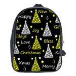 New Year pattern - yellow School Bags(Large)  Front