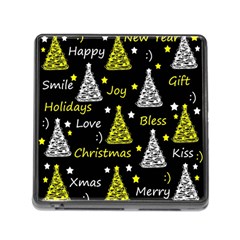 New Year Pattern - Yellow Memory Card Reader (square) by Valentinaart