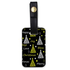 New Year Pattern - Yellow Luggage Tags (one Side)  by Valentinaart