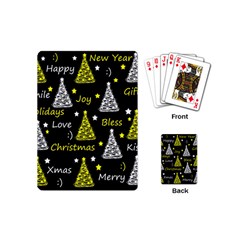 New Year Pattern - Yellow Playing Cards (mini)  by Valentinaart