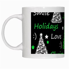 New Year Pattern - Green White Mugs by Valentinaart