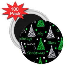 New Year Pattern - Green 2 25  Magnets (100 Pack)  by Valentinaart