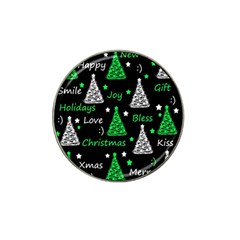 New Year Pattern - Green Hat Clip Ball Marker (4 Pack) by Valentinaart