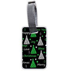 New Year Pattern - Green Luggage Tags (one Side)  by Valentinaart