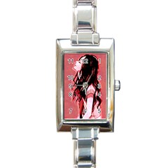 Day Dreaming Anime Girl Rectangle Italian Charm Watch by Brittlevirginclothing