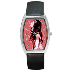 Day Dreaming Anime Girl Barrel Style Metal Watch by Brittlevirginclothing