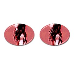 Day Dreaming Anime Girl Cufflinks (oval) by Brittlevirginclothing