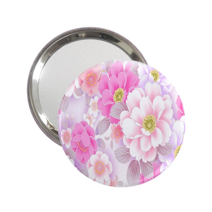 Cute Pink Flower Pattern  2.25  Handbag Mirrors