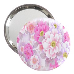 Cute Pink Flower Pattern  3  Handbag Mirrors by Brittlevirginclothing