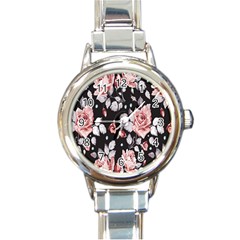 Vintage Flower  Round Italian Charm Watch by Brittlevirginclothing