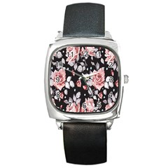 Vintage Flower  Square Metal Watch by Brittlevirginclothing