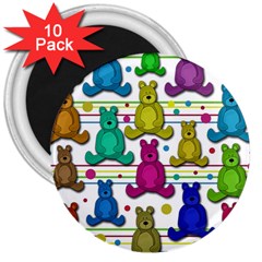 Teddy Bear 3  Magnets (10 Pack)  by Valentinaart