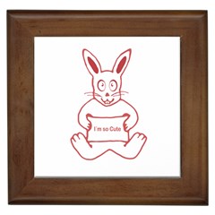 Cute Rabbit With I M So Cute Text Banner Framed Tiles by dflcprints