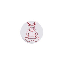 Cute Rabbit With I M So Cute Text Banner 1  Mini Buttons by dflcprints