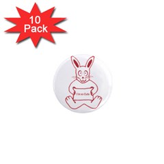 Cute Rabbit With I M So Cute Text Banner 1  Mini Magnet (10 Pack)  by dflcprints