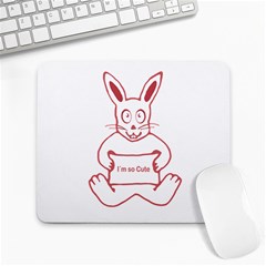 Cute Rabbit With I M So Cute Text Banner Large Mousepads by dflcprints