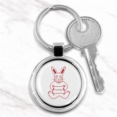 Cute Rabbit With I M So Cute Text Banner Key Chains (round)  by dflcprints