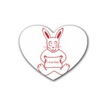 Cute Rabbit With I M So Cute Text Banner Heart Coaster (4 pack)  Front