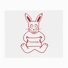 Cute Rabbit With I M So Cute Text Banner Small Glasses Cloth (2-side) by dflcprints