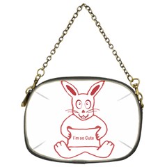 Cute Rabbit With I M So Cute Text Banner Chain Purses (one Side)  by dflcprints