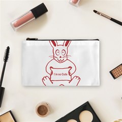 Cute Rabbit With I M So Cute Text Banner Cosmetic Bag (small)  by dflcprints