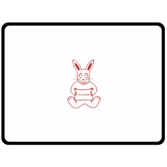 Cute Rabbit With I M So Cute Text Banner Fleece Blanket (large)  by dflcprints