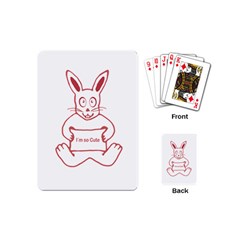 Cute Rabbit With I M So Cute Text Banner Playing Cards (mini)  by dflcprints