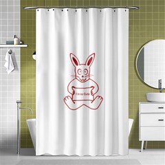 Cute Rabbit With I M So Cute Text Banner Shower Curtain 48  X 72  (small)  by dflcprints