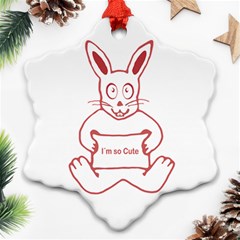 Cute Rabbit With I M So Cute Text Banner Ornament (snowflake) 