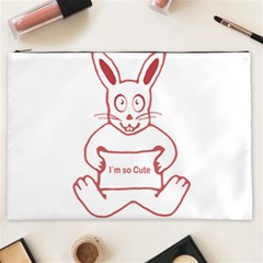 Cute Rabbit With I M So Cute Text Banner Cosmetic Bag (xxl)  by dflcprints