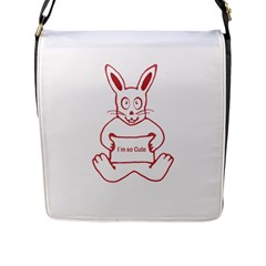 Cute Rabbit With I M So Cute Text Banner Flap Messenger Bag (l)  by dflcprints