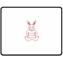 Cute Rabbit With I M So Cute Text Banner Double Sided Fleece Blanket (medium)  by dflcprints