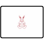 Cute Rabbit With I M So Cute Text Banner Double Sided Fleece Blanket (Large)  80 x60  Blanket Front