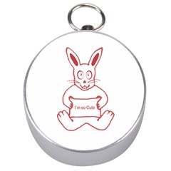 Cute Rabbit With I M So Cute Text Banner Silver Compasses by dflcprints