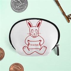 Cute Rabbit With I M So Cute Text Banner Accessory Pouches (small)  by dflcprints