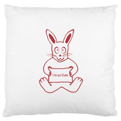 Cute Rabbit With I M So Cute Text Banner Standard Flano Cushion Case (one Side) by dflcprints