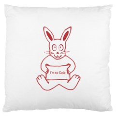 Cute Rabbit With I M So Cute Text Banner Large Flano Cushion Case (one Side) by dflcprints