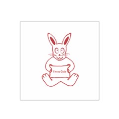 Cute Rabbit With I M So Cute Text Banner Satin Bandana Scarf by dflcprints