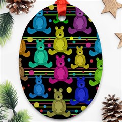 Teddy Bear 2 Ornament (oval)  by Valentinaart