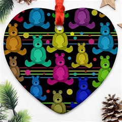 Teddy Bear 2 Ornament (heart)  by Valentinaart